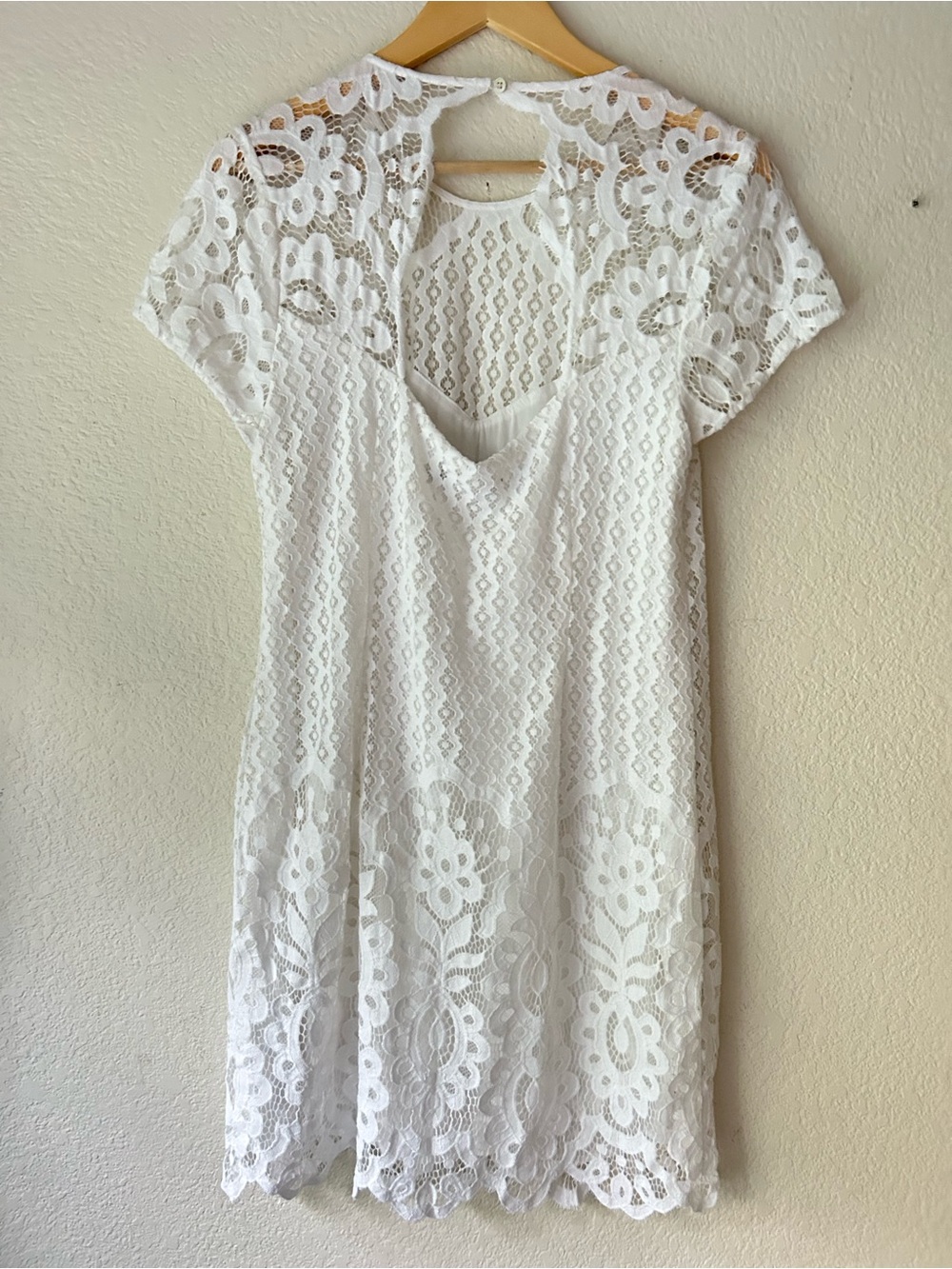 Abercrombie & Fitch White Lace Mini Dress Bridal Shower Rehearsal - Picture 2 of 3